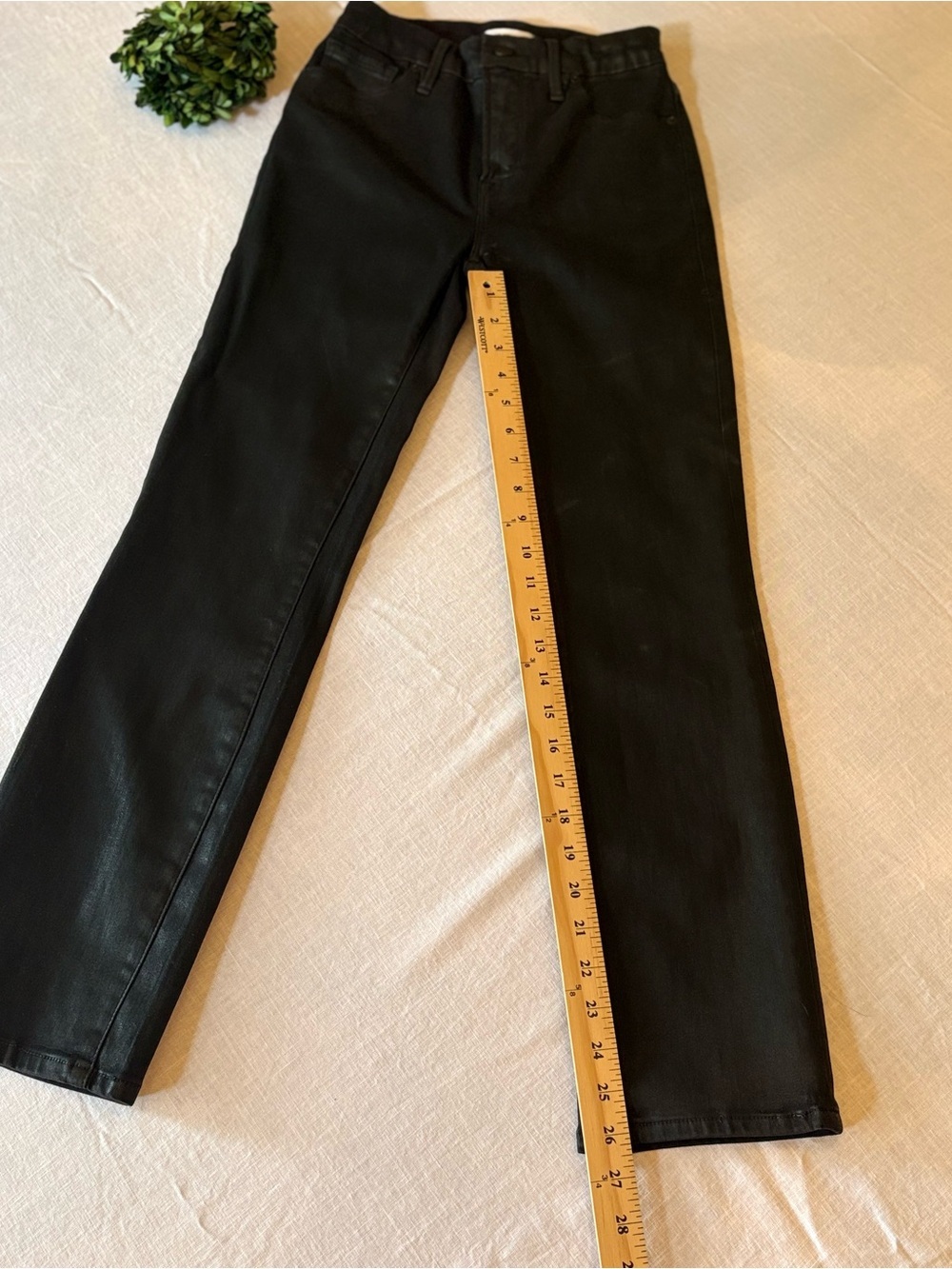 Good American Black High-Shine Skinny Faux Leather Jeans - Picture 8 of 10